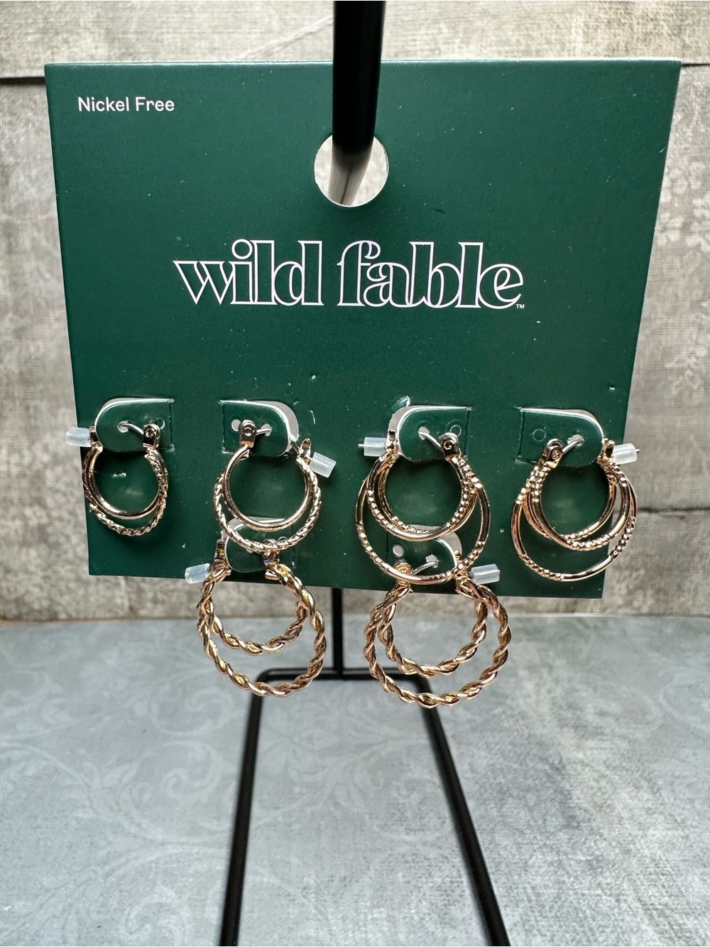 wild fable | Set of 3 small hoop earrings | New